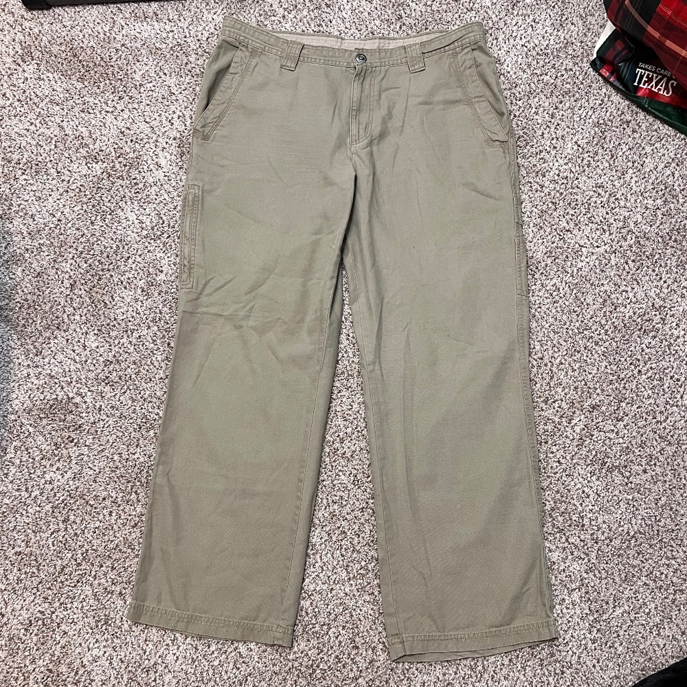 Columbia Khaki Cargo Pants Omni-Shield 36 x 30 100% Cotton